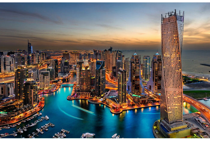 Модульная картина  Дубай на закате