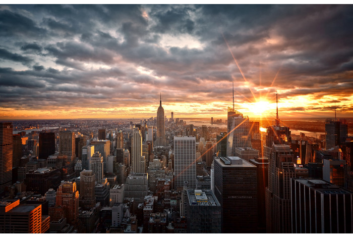 Модульная картина Закат в Нью-Йорке