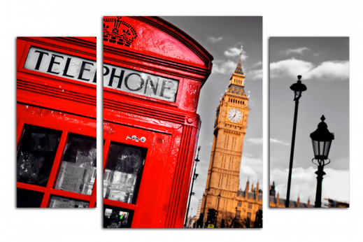 Модульная картина Телефонная будка Англия