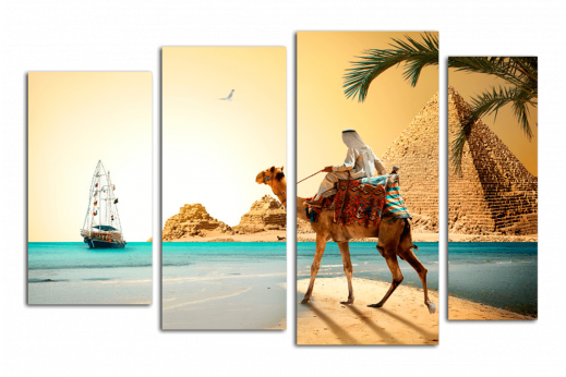 Модульная картина Верблюд на фоне Пирамид