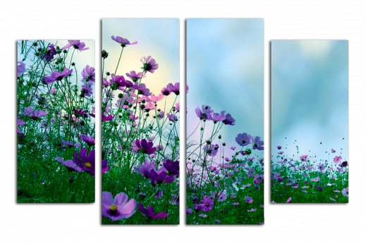 Модульная картина Фиолетовые цветы