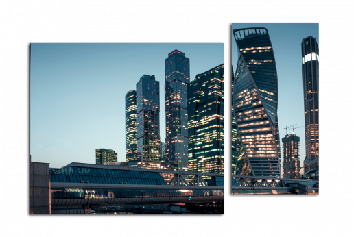 Модульная картина Свет Москва-Сити